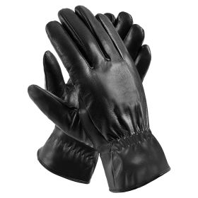 1Pair Unisex Leather Winter Warm Gloves Outdoor Windproof Soft Gloves Cycling Skiing Running Cold Winter Gloves (Option: XL)