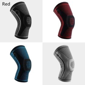 Knee Pads For Sport Knee  Silicone Spring Patella Protector (Option: Red-M-2PCS)