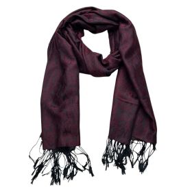 2pcs Floral Romantic Jacquard Florals On Vivid Magenta Long Scarf ,Luxe Look For Evening Wear,Scarf,vacation,daily Life,evening Party,Office Appr (Option: 1pcs)