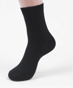 Socks men's new bamboo fiber men's socks (Option: Black)