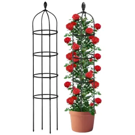 2 Packs Garden Obelisk Trellis 5.9FT Plants Tower For Climbing Plants Flower Vegetable Vine (Option: Green)