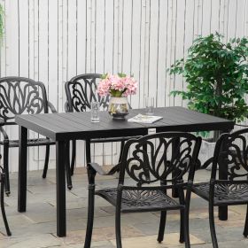 Outdoor Dining Table for 6 Person (Option: Black-840x840x80 mm)