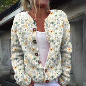 3D Digital Printing Cardigan Knitted Coat (Option: KKWY46-2XL)