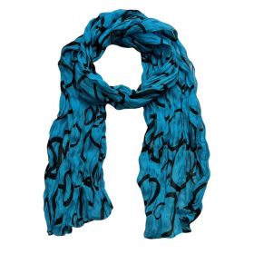 2pcs  Turquoise Printed Crinkle Scarf, Use As Sarong Or Head Wrap,Beach Cover Up Scarf ,vacation,daily Life,evening Party,Office Appropriate Subt (Option: 1pcs)