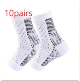 Outdoor Fitness Socks Toe Protection Compression Socks (Option: White-LXL-10pair)