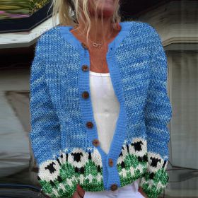 3D Digital Printing Cardigan Knitted Coat (Option: HWJe308ece37-L)