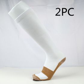 Copper Fiber Long Tube Compression Socks (Option: White 2PC-XXL)