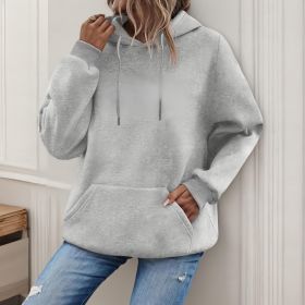 Women's Loose And Fashionable Casual Hoodie (Option: Grey-M)