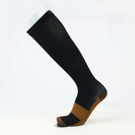 Copper Fiber Long Tube Compression Socks (Option: Black-L XL)