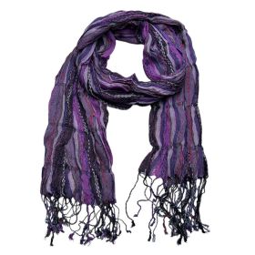 2pcs Royal Purple Jacquard Pattern Scarf,Regal Textured Scarf ,Luxe Look For Evening Wear,Scarf,vacation,daily Life,evening Party,Office Appropri (Option: 1pcs)