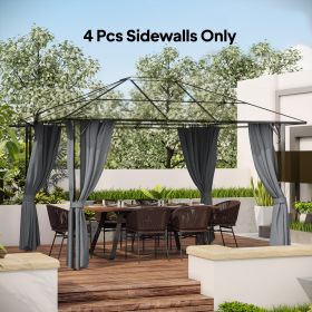 9.84' x 11.8' Gazebo Sidewall Set with Hooks/C-Rings (Option: Dark Gray-500x100x400 mm)