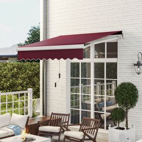 8' x 6.6' Patio Retractable Awning (Option: Wine Red-1360x280x190 mm)