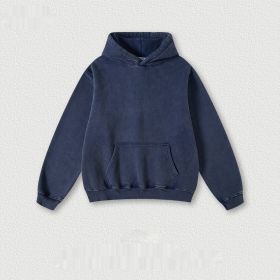 Men's Fashion Retro Velvet Padded Hooded Sweatshirt (Option: Royal Blue-M-Tops)