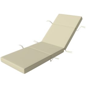 Chaise Lounge Cushion, 4" Thick Outdoor Lounge Chair Cushions with Ties for Patio, 26" x 80 ", Cream White (Option: Cream White-510x440x160 mm)