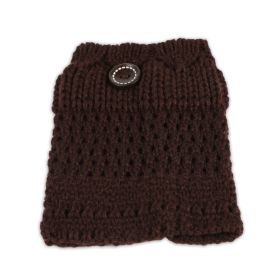1Pair Women Winter Crochet Knit Leg Warmers (Color: Coffee)