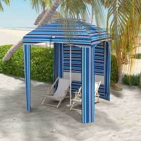 5.8' x 5.8' Cabana Umbrella for Travel (Option: Blue Strip-1550x120x110 mm)