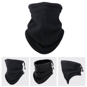 Winter Windproof Scarves Fleece Tube Scarf Mask Soft Half Face Cover SKi Snowboard Neck Warmer Gaiter Fashion Women Men Winter Fleece Face Mask S (Color: Black)