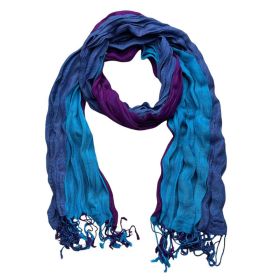 2pcs Sky Blue Dyed Crinkle Scarf,vacation,daily Life,evening Party,Office Appropriate Subtlety For Women Men,for Casual Outfits (Option: 1pcs)