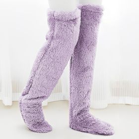 Vacuum Packaging Goose Down Leg Socks (Option: Purple-Average Size)