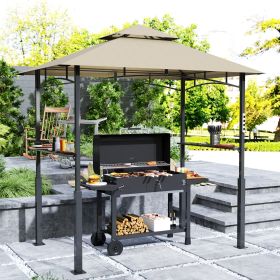 8' x 5' Outdoor Grill Gazebo (Option: Khaki-1390x330x185 mm)