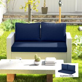 2 Seat Patio Furniture Cushions (Option: Navy Blue-500x720x230 mm)