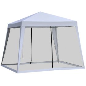 10'x10' Outdoor Canopy Tent, Slant Leg Sun Shelter with Mesh Sidewalls, Patio Tents for Parties, Grey (Option: Grey-1105x160x190 mm)