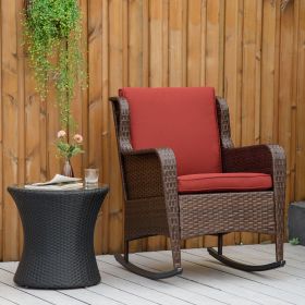 Patio Rocking Chair (Option: Wine Red-930x240x780 mm)