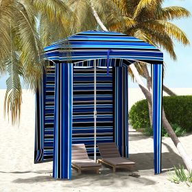 5.8' x 5.8' Cabana Umbrella with Walls (Option: Blue-1550x120x110 mm)