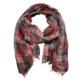 2pcs Lightweight Fashion Orange Red Yarn Dyed Scarf ,Luxe Look For Evening Wear,Scarf,vacation,daily Life,evening Party,Office Appropriate Subtle (Option: 1pcs)