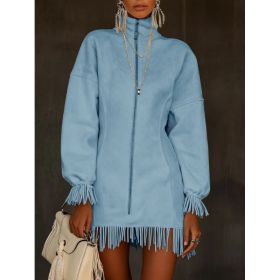 Women's Casual Tassel Zipper Sweatshirt Dress (Option: 2style-L)