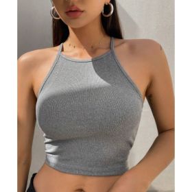 Solid Color Tank Top For Women (Option: Grey-XL)