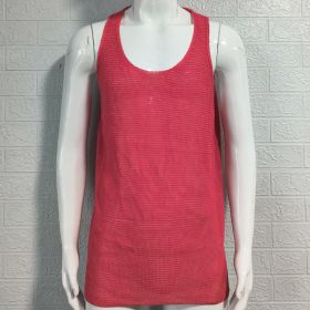 Men's Summer Loose Sleeveless Knitted Vest (Option: Red-M)