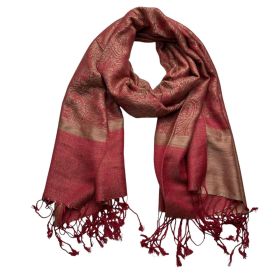 2pcs Classic Red Luxurious Jacquard Weave HeavyweightRed Jacquard Scarf ,Luxe Look For Evening Wear,Scarf,vacation,daily Life,evening Party,Offic (Option: 1pcs)