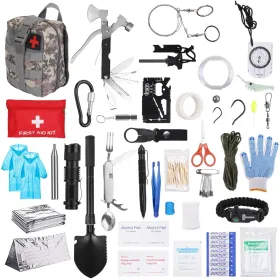 125Pcs Survival Kits Professional Emergency Survival Gear Tactical First Aid Kit Supplies for Outdoor Adventure Camping Hiking Hunting (Option: SurvivalToolKit)