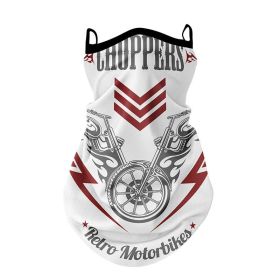 Full Face And Neck Protection Integrated Sun Mask (Option: Standard-White Arrow Motorcycle)