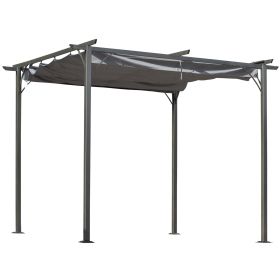 10' x 10' Outdoor Retractable Pergola Canopy, Metal Patio Shade Shelter for Backyard, Porch Party, Garden, Grill Gazebo, Gray (Option: Gray-2330x290x170 mm)