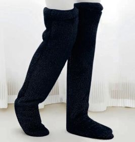 Vacuum Packaging Goose Down Leg Socks (Option: Black-Average Size)