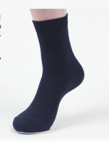 Socks men's new bamboo fiber men's socks (Option: Navy Blue)