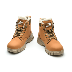 Men's Snow Boots, Steel-toed Boots, Waterproof Winter Warm Fur-lined Shoes (Option: Yellow-41yards)