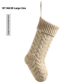 Layout Supplies Decorative Decorations Knitted Pendant Gift Bag Twist Large (Option: Linen Mixed Ivory White)