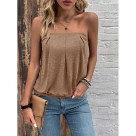 Women's Strapless Top (Option: Brown-XL)
