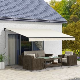 13' x 10' Retractable Awning (Option: Beige, White-1765x310x195 mm)