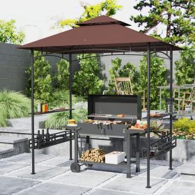 8' x 5' BBQ Grill Gazebo (Option: Brown-1280x450x180 mm)