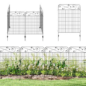 Garden Fence, 4 Pack Steel Fence Panels, 11.5' L x 43" H, Rust-Resistant Decorative Border Flower Edging for Yard, Landscape, Patio, Outdoor Dec (Option: Black-1200x930x70 mm)