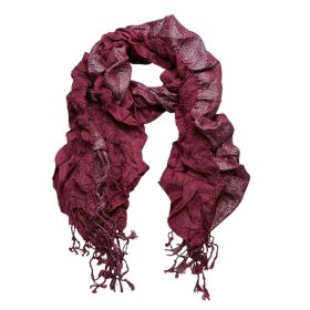 2pcs Extra Long Evening Glamour Piece Magenta Metallic Crinkle Scarf,Shimmer Textured Scarf ,Luxe Look For Evening Wear,Scarf,vacation,daily Life (Option: 1pcs)