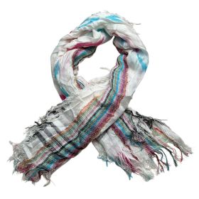 2pcs Colorful Striped Square Scarf With Fringes,Luxe Look For Evening Wear,Scarf,vacation,daily Life,evening Party,Office Appropriate Subtlety Fo (Option: 1pcs)