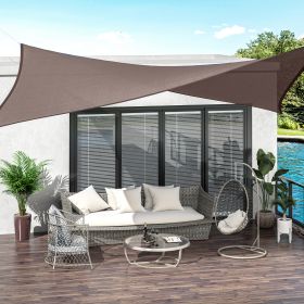 20' x 13' Rectangle Outdoor Patio Portable Shade Canopy Sun Sail Sand (Option: Brown-500x400x170 mm)