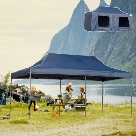 10' x 20' Pop Up Canopy Tent with Sidewalls & Doors (Option: Dark Blue-1740x410x290 mm)