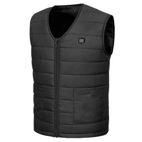 1Pc Heat Jacket Vest 3 Heating Gear Adjustable USB Heated Vest Warm Heat Coat Vest With 10 Heating Pads For Men Women Winter Outdoor Activity (Option: Only Jacket-XL)