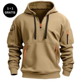 Dropped Shoulder Hooded Sweatshirt Men's Women's Plus Size Loose Pullover Fashion Sweatshirt (Option: Khaki-3XL-2pcs)